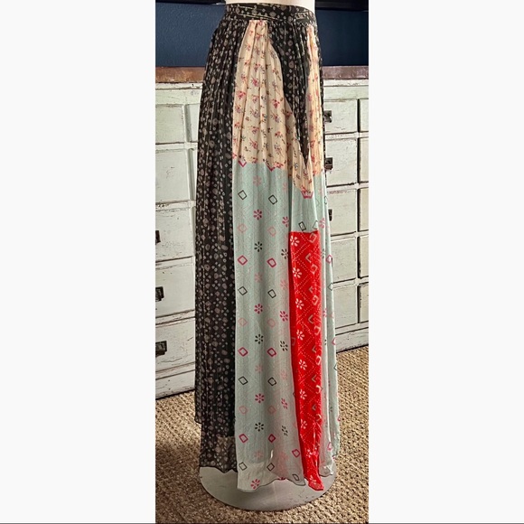 Anthropologie Verb by Pallavi Singhee Margot Patchwork Shimmer Maxi Skir… - Picture 3 of 16